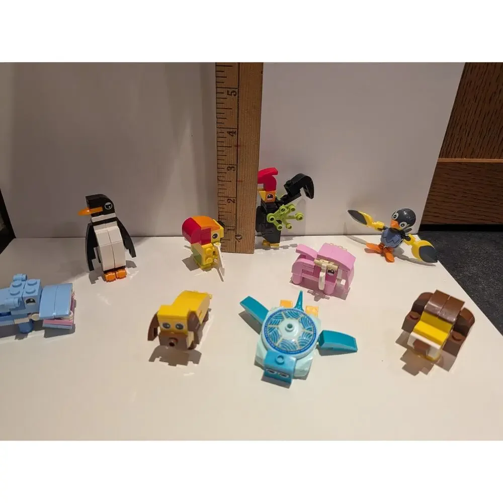 Building Blocks Animal Safari Set Hippo Lion Turtle Lot Of 7